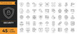© twenty-icons - Security outline icon set. Containing safety, insurance, data protection, encryption, locked, password, cybersecurity and more. Editable stroke. Vector illustration