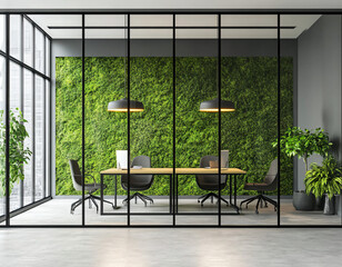 Canvas Print - Modern Green Office Space