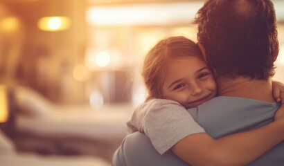 A family hugging each other in a hospital room