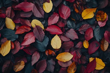 Canvas Print - Autumn leaves ground cover texture background design