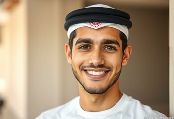 Wall Mural - Portrait of a young Arab male with a warm smile