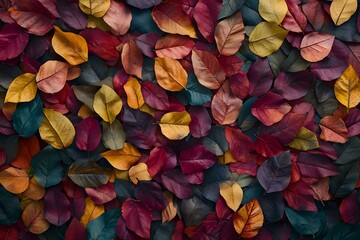 Canvas Print - Autumn leaves background, fall foliage texture, design element