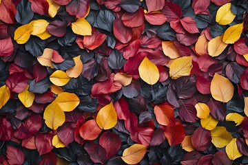 Canvas Print - Autumn leaves background, red, yellow, dark, ground, fall design