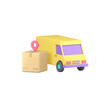 © provectors - Postal parcel online shopping order delivery service 3d icon realistic vector illustration. Cargo freight cardboard box shipping transportation courier truck van logistic distribution business retail