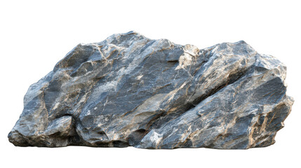 Wall Mural - Dramatic contrast, a solitary rock against deep black background,study in texture and light