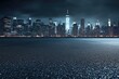 © kribbox - Night city skyline asphalt road background (1)