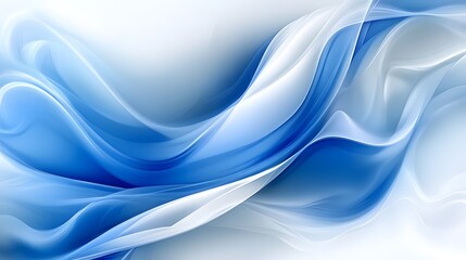 Wall Mural - abstract blue white wave flow background