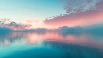 Canvas Print - Serene Sunrise over Calm Waters: A Pastel Dream