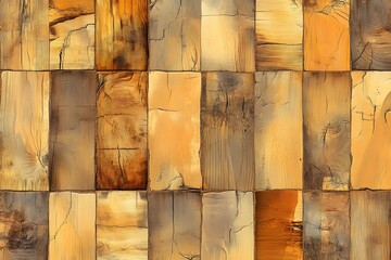 Wall Mural - Rustic wood panel background texture, interior design