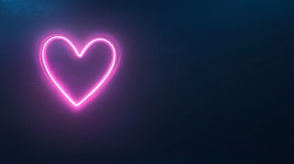 Poster - A heart is lit up in a neon pink color