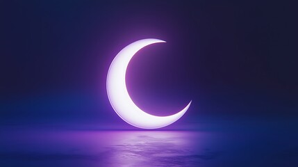 Wall Mural - A glowing purple moon is the main focus of this image