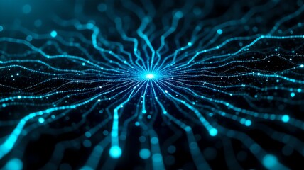 Abstract images of matrices, networks, digital code.