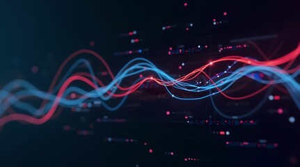 Abstract images of matrices, networks, digital code.