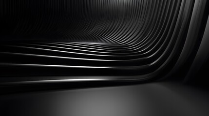 Wall Mural - abstract dark grey curves modern architectural background