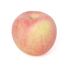 Wall Mural - A red and yellow apple sits on a white background