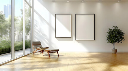 Wall Mural - Modern Interior Design Showcases Minimalist Decor and Natural Light