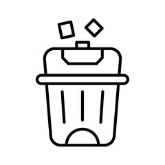 Wall Mural - Trash icon simple vector symbol