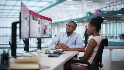 Wall Mural - looking at news in online newspaper