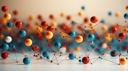 Wall Mural - a colorful array of balls connected by lines