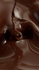 Poster - Super Slow Motion of Falling Strawberry into Melted Chocolate. Filmed on High Speed Cinema Camera, 1000fps. Vertical Aspect Ratio. Speed Ramp Effect.
