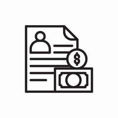 curriculum vitae money icon vector sign