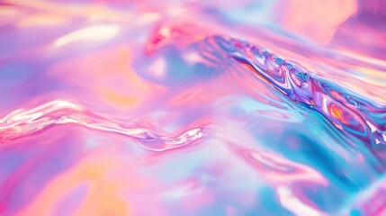 Wall Mural - abstract iridescent texture with flowing pastel colors.