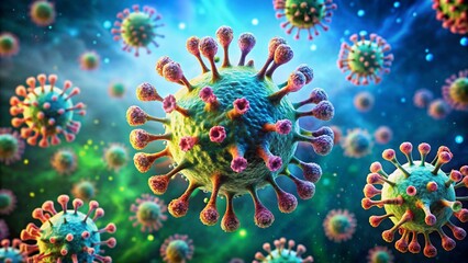 virus or bacteria concept 3d illustration
