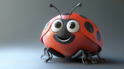 Ladybug smile in the garden ladybug, insect, ladybird, bug, beetle, nature, animal, vector, red, illustration, isolated, spring, fly, summer, cartoon, white, black, small, macro, biology, cute, beauty