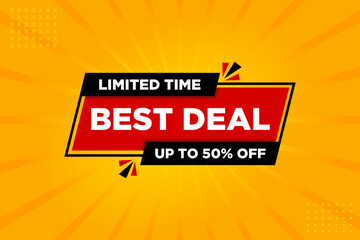 Sticker - Limited time Best Deals Sale Banner Design Sale template vector.