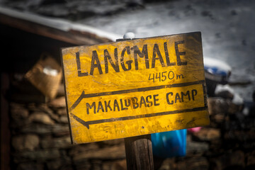 Wooden Board captured in Makalu trek.