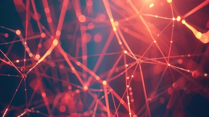 Abstract polygonal space background, dots and connecting lines technology.