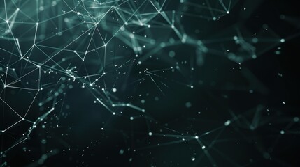 Abstract polygonal space background, dots and connecting lines technology.