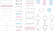 © droolbug - Vector set of pastel frame design set, element, banner, title
