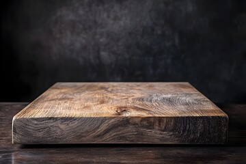 Wall Mural - Rustic wooden board, dark background, display, food photography