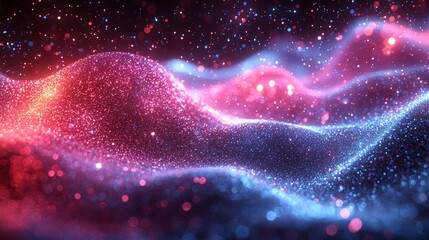 Wall Mural - abstract glowing network: a digital landscape resplendent with vivid colors