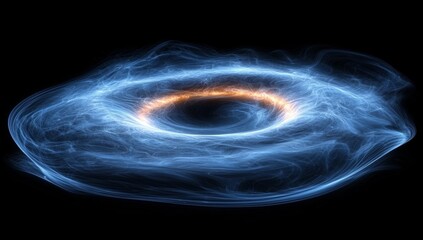 Wall Mural - blue light trails spinning to form a vortex effect