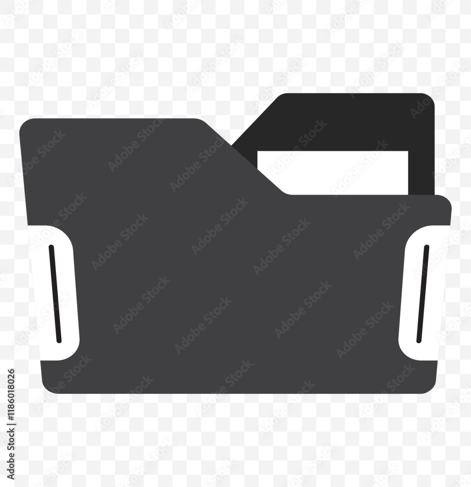 Folder icon vector set. Desktop black and yellow folder icon. Office ...