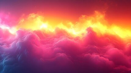 Wall Mural - a background of a bold gradient merging neon yellow with electric pink.