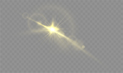 Wall Mural - light yellow star. light sunny sparkle. white light flash gold. vector illustrator. lighting effects