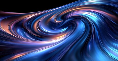 Wall Mural - flying blue asteroids and meteorites with motion graphics for design on a black background using ble