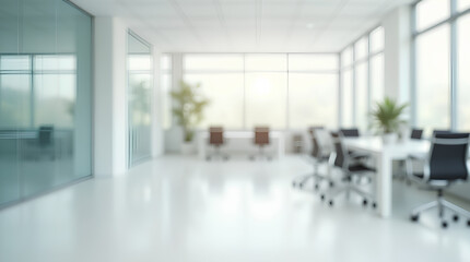 Wall Mural - empty white business office with blurred background