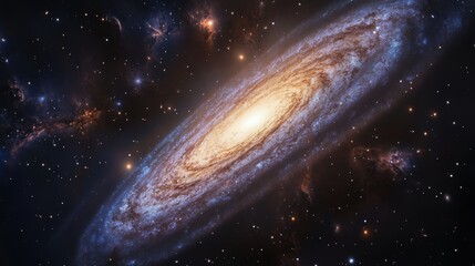 Wall Mural - a spiral galaxy in the vastness of space