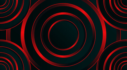 Wall Mural - 3d circle vector background design for banner, flyer, futuristic, poster etc. | Modern geometric shape dark red-black color 3d background with circular pattern of all four corner of vector design 
