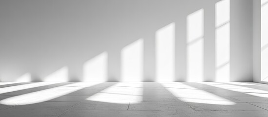 Aufkleber - Light and shadow lines on a white wall. with copy space image. Place for adding text or design