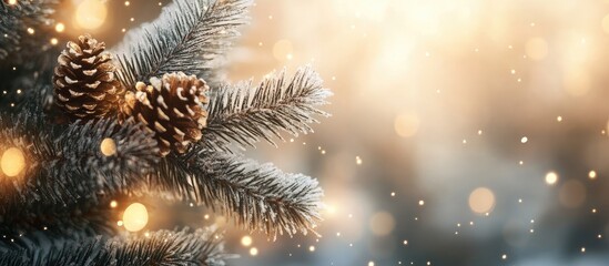 Aufkleber - Lovely Christmas backdrop New Year Selective focus on celebration. with copy space image. Place for adding text or design