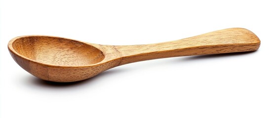 wooden spoon for measuring quantities measuring spoon vintage wooden scoop kitchen tool isolated on a white background. with copy space image. Place for adding text or design