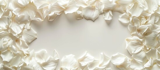 Aufkleber - Blank white space framed by white petals creating a romantic backdrop with room for text. with copy space image. Place for adding text or design