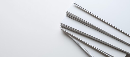 Leinwandbilder - Stack of paper sheets isolated against a white background. with copy space image. Place for adding text or design