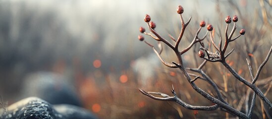 Leinwandbilder - buds of a whitetail natural landscape. with copy space image. Place for adding text or design