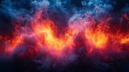 Wall Mural - a two-tone neon picture frame featuring dynamic motion graphics and smoky effects, ideal for creativ
